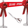 Deluxe Grand Opening Package - Grand Opening Ribbon, Scissors, Stanchion Poles, Bows