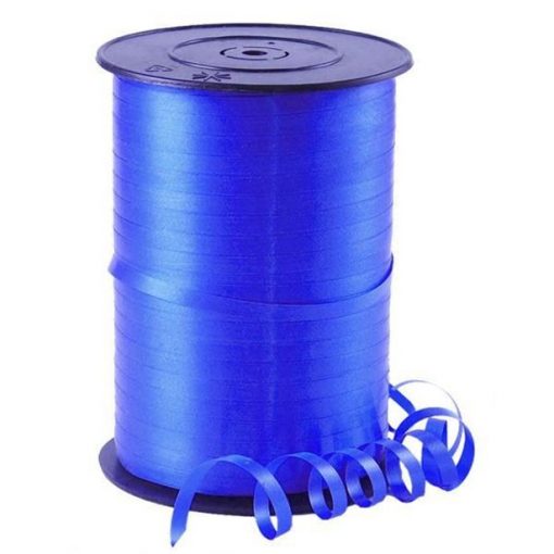 Royal Blue Curling Balloon Ribbon & Custom Printed Blue Balloons