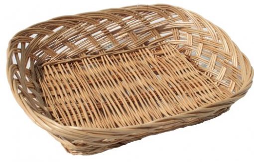 Open Weave Wicker Tray Basket