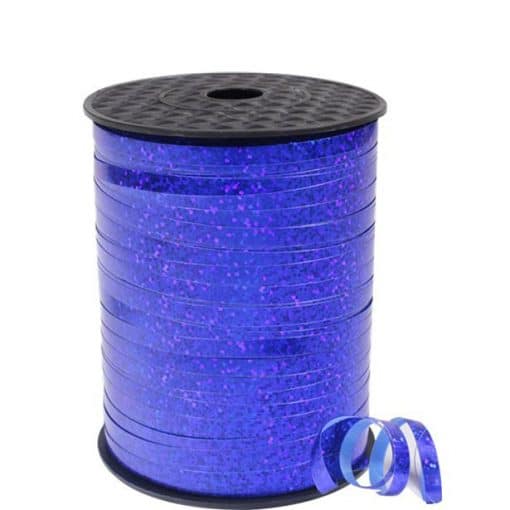 Blue Holographic Curling Balloon Ribbon