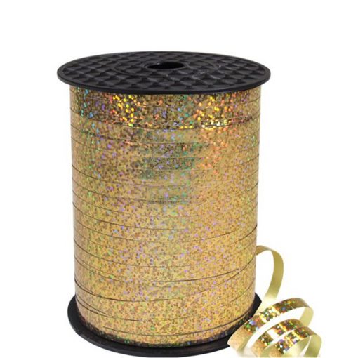 Gold Holographic Curling Balloon Ribbon