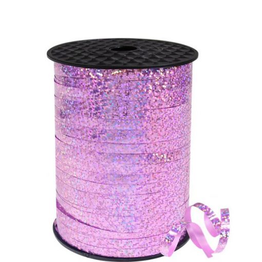 Pink Holographic Curling Balloon Ribbon