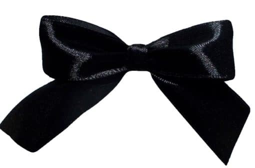 Black 8cm Wide Black Satin Bow