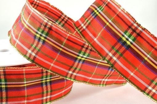 Red Tartan 40mm Ribbon