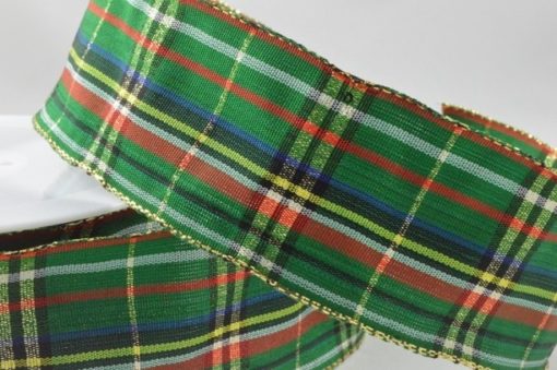 Green Tartan 40mm Ribbon