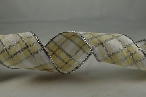 Silver Tartan 40mm Ribbon