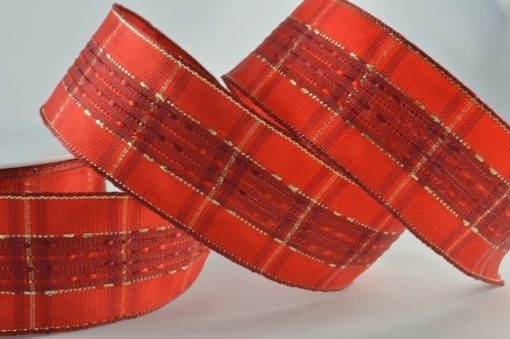 Red Tartan 40mm Ribbon