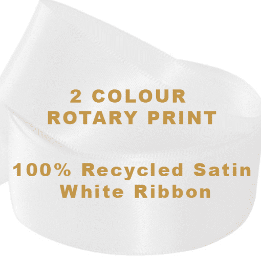 White recycled ribbon Rotary Rpint