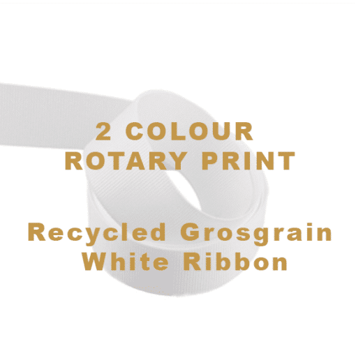 White recycled ribbon custom printed