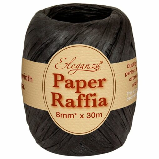 Black Paper Raffia Ribbon