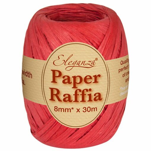 Red Paper Raffia Eco Friendly Ribbon