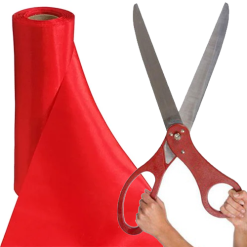 Giant Scissors with Extra Wide Red Ribbon To Cut