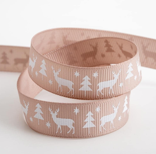 Christmas Tree & Stag Grosgrain Ribbon