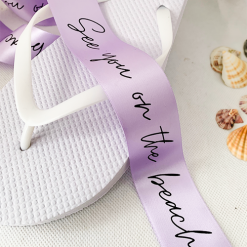 Lilac Ribbon With A Logo Print For My Business