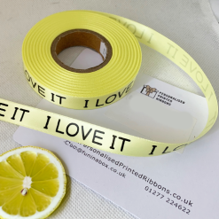 Logo Printed Onto A Lemon Ribbon