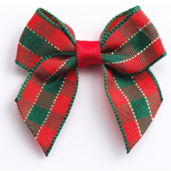 Red Green Tartan Bow